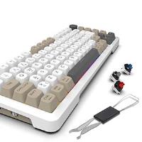 INCA IKG-455 EMPOUSA GASKET HOT SWAP POSH TRİ-MODE MAKRO RGB MEKANIK GAMING KLAVYE-BEYAZ kablosuz ve kablolu kulanma özl